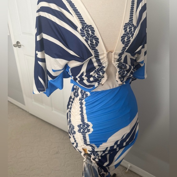 Fashion Nova Blue & White Two-Piece Printed Skirt Set - Picture 8 of 12